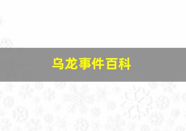 乌龙事件百科