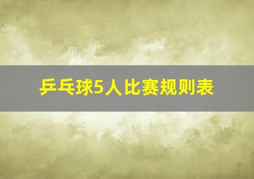 乒乓球5人比赛规则表