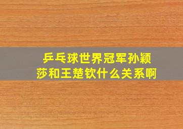 乒乓球世界冠军孙颖莎和王楚钦什么关系啊