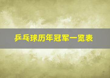 乒乓球历年冠军一览表