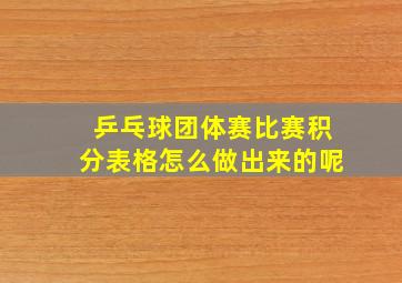 乒乓球团体赛比赛积分表格怎么做出来的呢