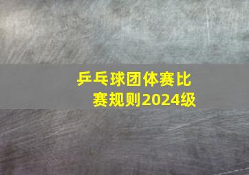 乒乓球团体赛比赛规则2024级