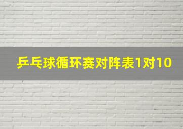 乒乓球循环赛对阵表1对10