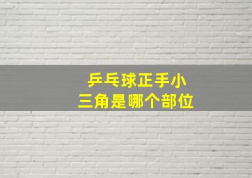 乒乓球正手小三角是哪个部位