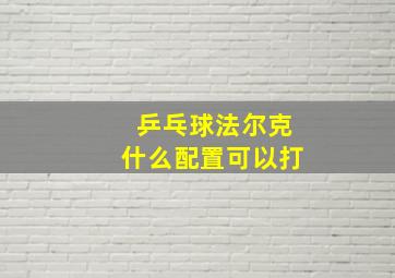 乒乓球法尔克什么配置可以打