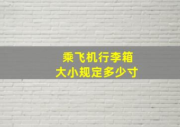 乘飞机行李箱大小规定多少寸