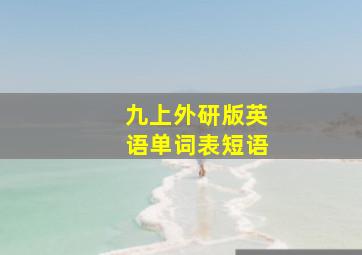 九上外研版英语单词表短语