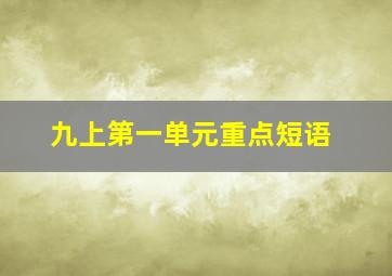 九上第一单元重点短语