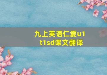 九上英语仁爱u1t1sd课文翻译