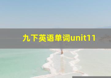 九下英语单词unit11