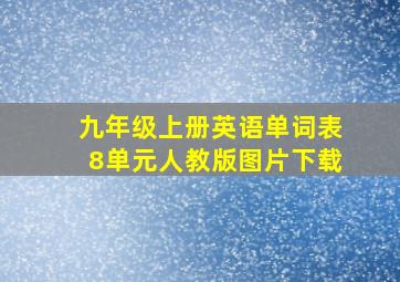 九年级上册英语单词表8单元人教版图片下载