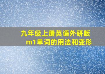 九年级上册英语外研版m1单词的用法和变形