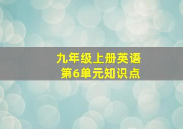 九年级上册英语第6单元知识点