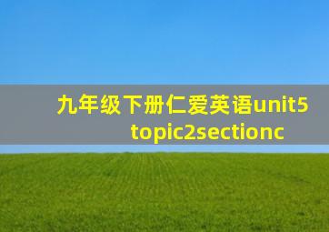 九年级下册仁爱英语unit5topic2sectionc