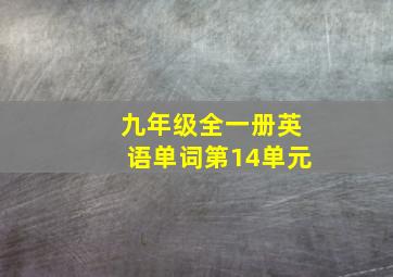 九年级全一册英语单词第14单元