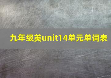 九年级英unit14单元单词表