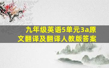 九年级英语5单元3a原文翻译及翻译人教版答案