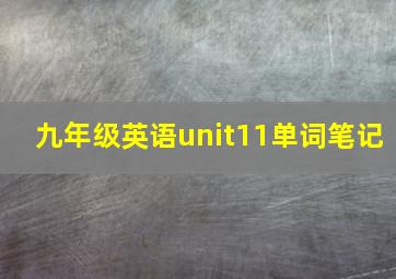 九年级英语unit11单词笔记