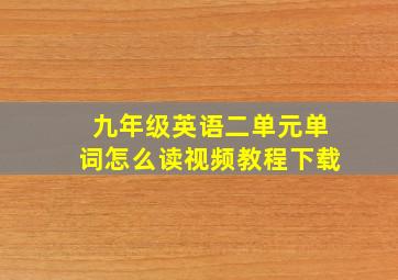 九年级英语二单元单词怎么读视频教程下载