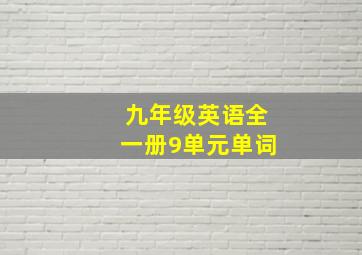 九年级英语全一册9单元单词