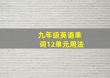 九年级英语单词12单元用法