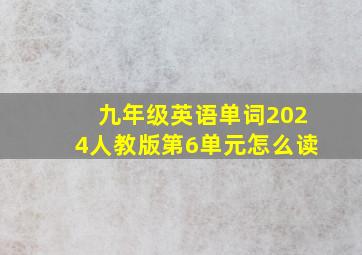 九年级英语单词2024人教版第6单元怎么读