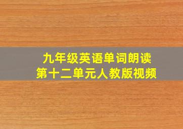 九年级英语单词朗读第十二单元人教版视频