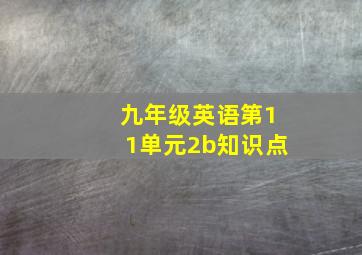 九年级英语第11单元2b知识点