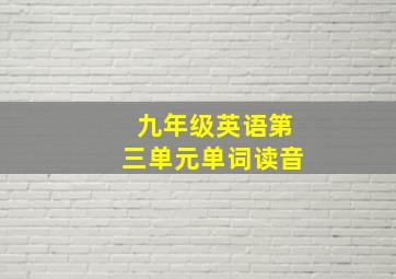 九年级英语第三单元单词读音