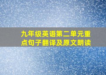 九年级英语第二单元重点句子翻译及原文朗读