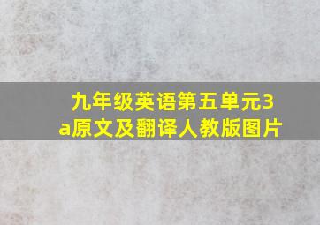 九年级英语第五单元3a原文及翻译人教版图片