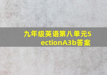 九年级英语第八单元SectionA3b答案