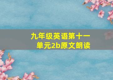 九年级英语第十一单元2b原文朗读