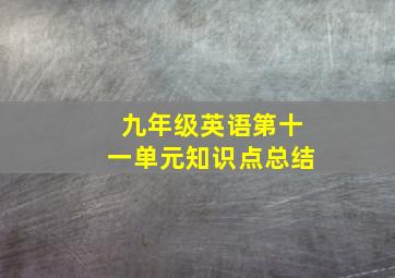 九年级英语第十一单元知识点总结