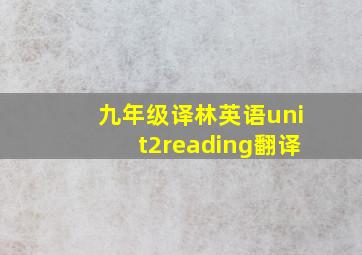 九年级译林英语unit2reading翻译