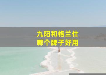 九阳和格兰仕哪个牌子好用