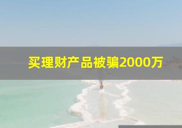 买理财产品被骗2000万