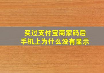 买过支付宝商家码后手机上为什么没有显示