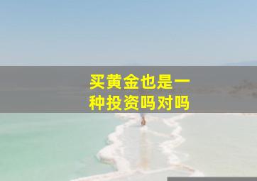 买黄金也是一种投资吗对吗