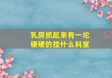 乳房抓起来有一坨硬硬的挂什么科室