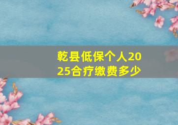 乾县低保个人2025合疗缴费多少