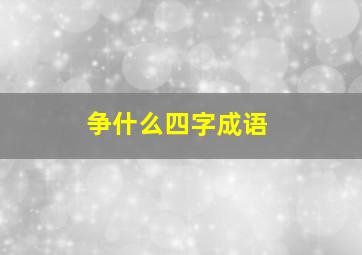 争什么四字成语