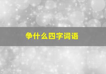 争什么四字词语