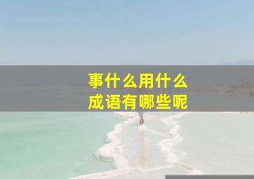 事什么用什么成语有哪些呢