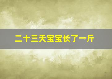 二十三天宝宝长了一斤