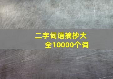 二字词语摘抄大全10000个词