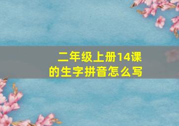 二年级上册14课的生字拼音怎么写