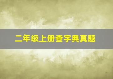 二年级上册查字典真题