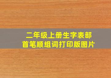 二年级上册生字表部首笔顺组词打印版图片