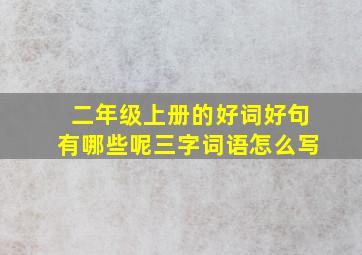 二年级上册的好词好句有哪些呢三字词语怎么写